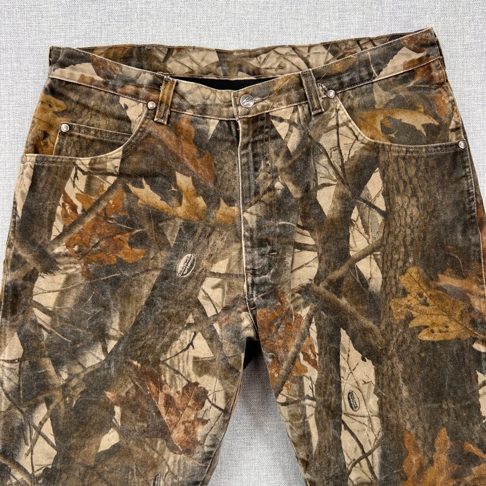 VTG Y2K Wrangler Pro Gear Camo Pants 36x25 Men Brown Fleece Lined Hunting Ranch - Picture 9 of 10